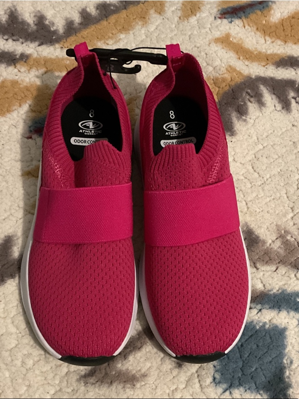 Athletic Works Hot Pink Slip-On Knit Sneakers